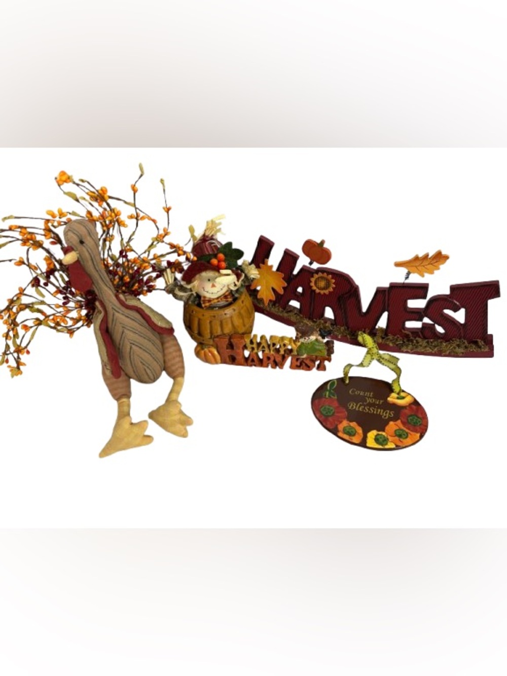Autumn Harvest Table Decor - Orange and Brown Fall Sign